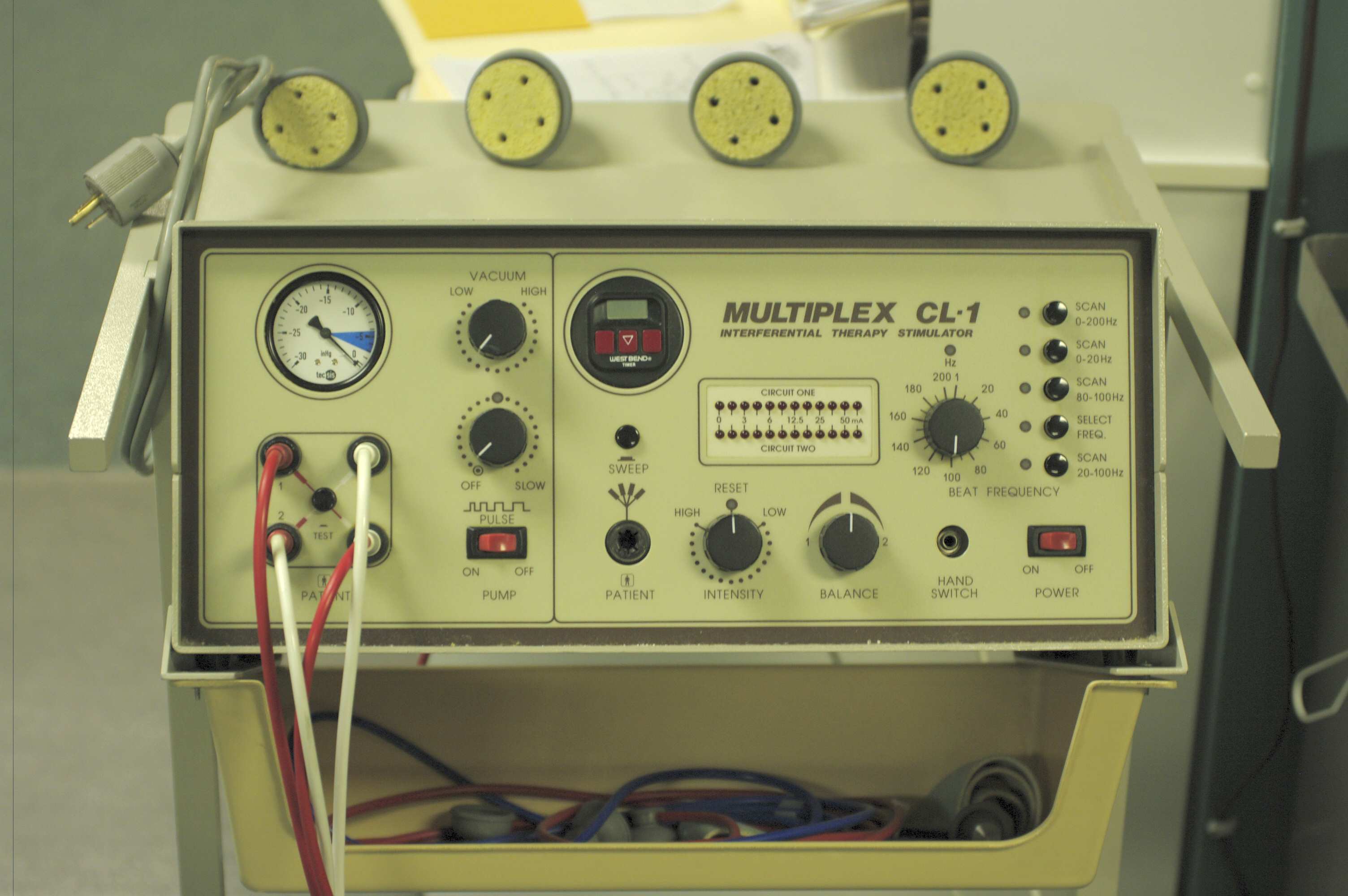 Interferential unit to provide deep penetrating pain relief IFC unit to provide deep penetrating pain relief